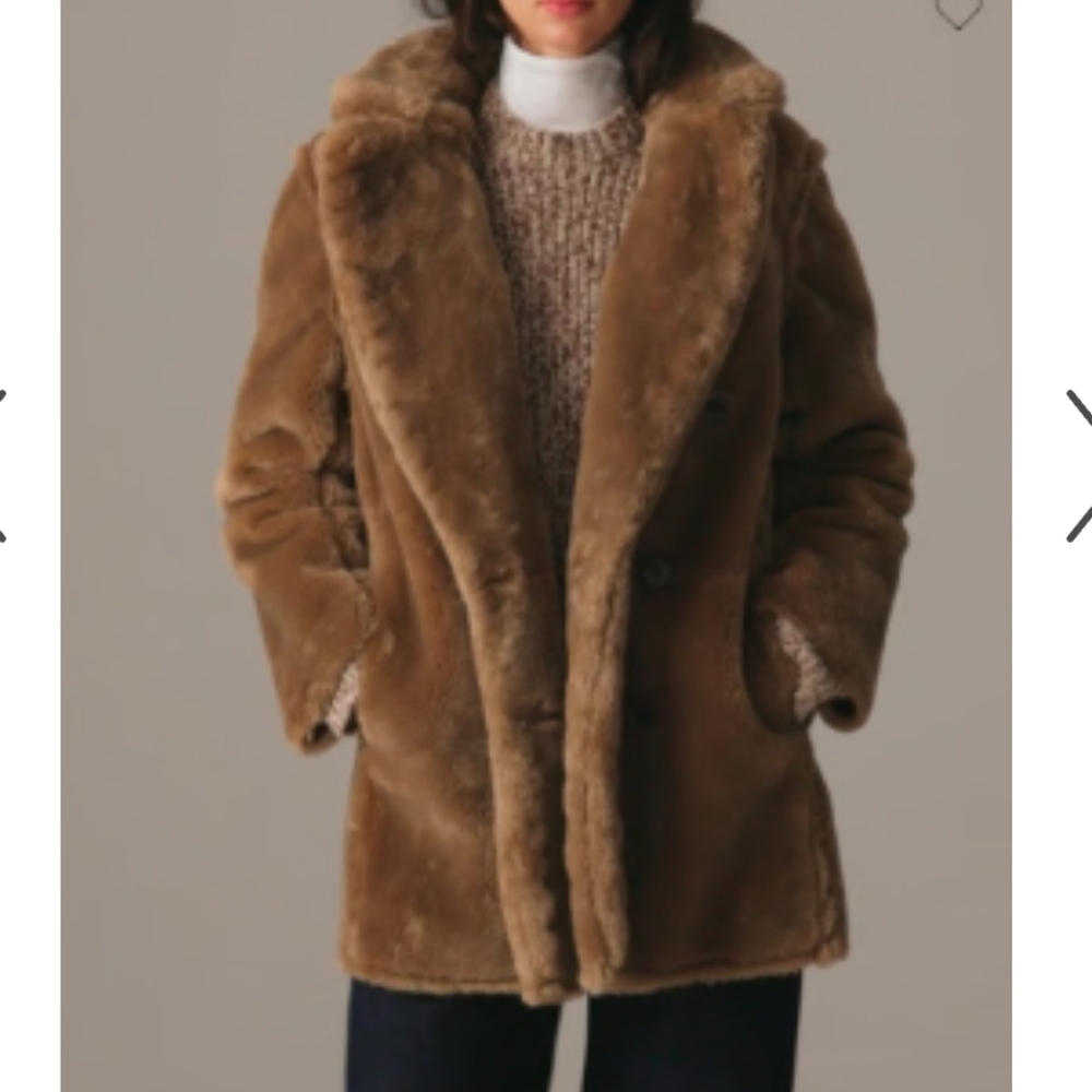 J Crew Faux-fur peacoat  CF697 SZ XXL Coat